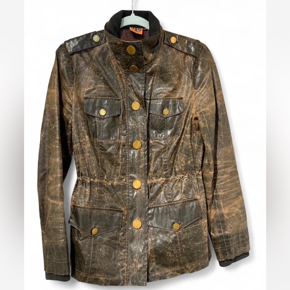 Tory Burch Jackets & Blazers - Tory Burch 'Sacher' Brown  Distressed Jacket